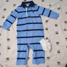 男の子ベビー　Ralph Lauren ストライプ　ロンパース 9M